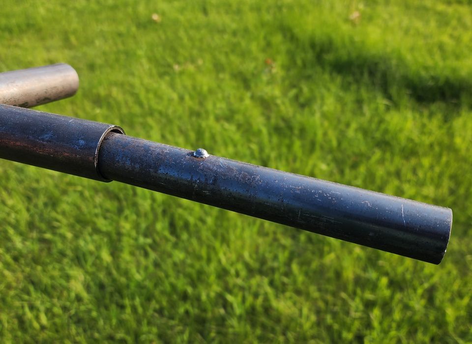 10-inch straight connector with welded dimple stop, joining two Ranchcore panel rails